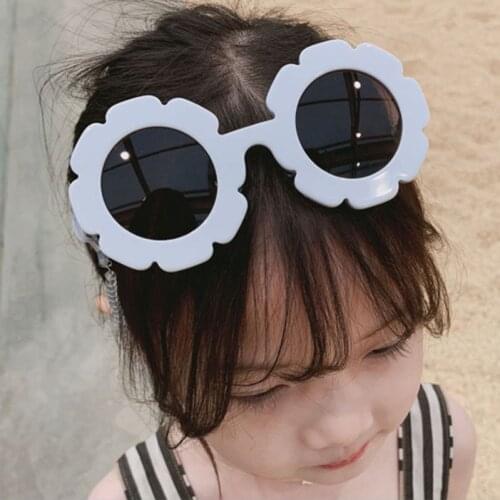 Childrens Sun Flowers Shape Fashion Round Sunglasses Boys Girls Vintage Sunglasses UV Protection Classic Kids Eyewear