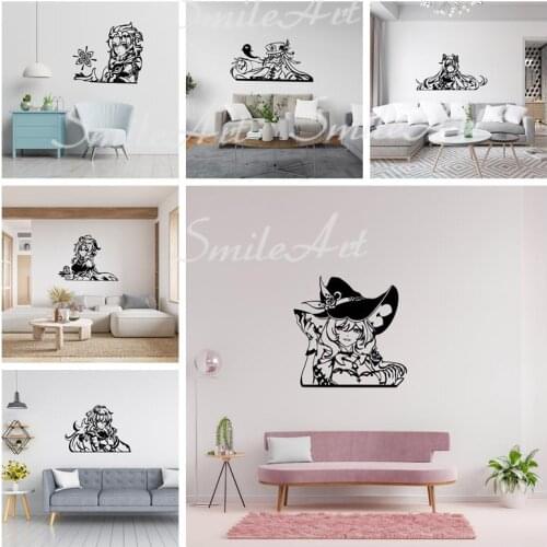 Beauty Genshin Home Decor Vinyl Wall Stickers For Living Room Kids Room Background Wall Art Decal Drop Shipping
