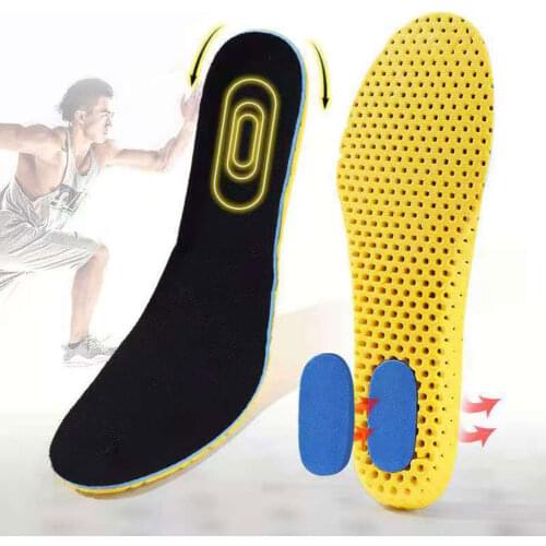 1 Pair Breathable Memory Foam Insoles Shock Absorption Sports Man Women Mesh Deodorant Breathable Cushion Running Shoes Sole