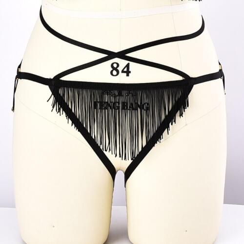 JLX.HARNESS Sexy Bandage Body Harness G string Thongs Bow Women Panties Sexy Lingerie Tassel G-string Briefs Underwear Panties