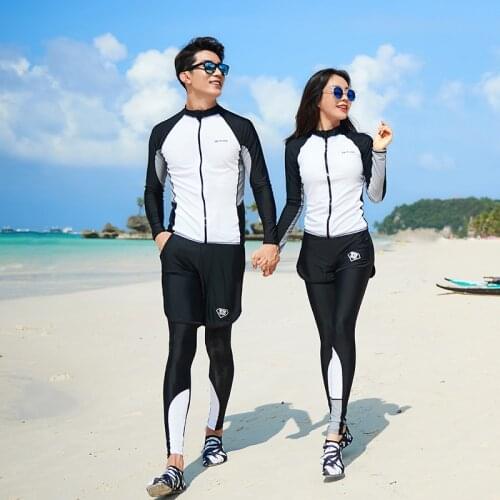 Swimwear Women 2021 Newest Couples Matching Beach Wear Rash Guard for Men Long Sleeve Quick Dry High Elastic Surfing Suits M-4XL