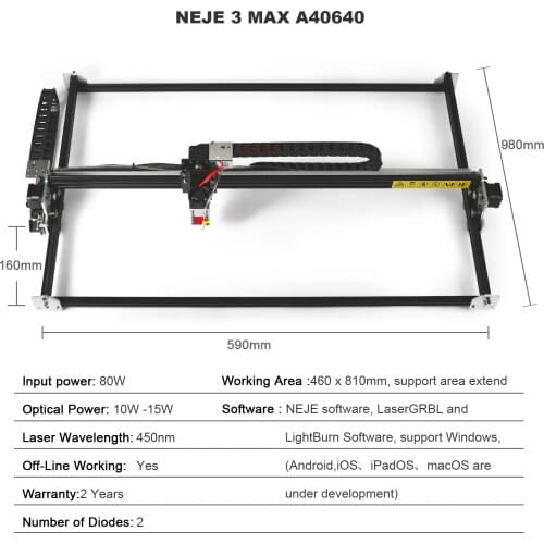NEJE Master 2S Max 30W 40W High Power Laser Engraving Machine GD32 MCU Wood Router 460*810mm Laser Engraver App Lightburn