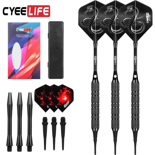 CyeeLife 18g soft darts Aluminium shafts with Rubber Rings Dart holder carrying case family bar Entertainment Games