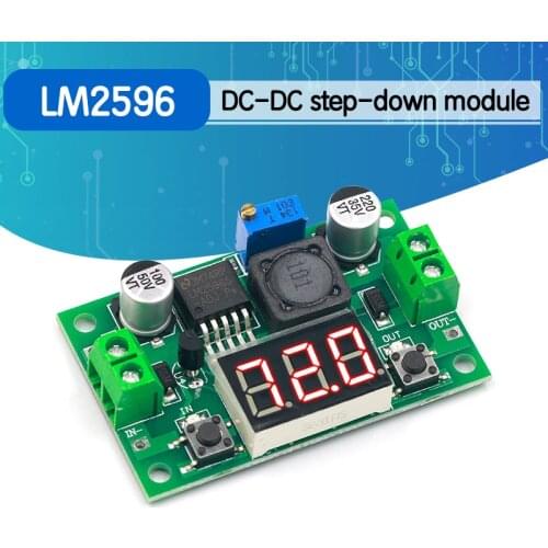 DC-DC Buck Step Down Module LM2596 DC/DC 4.0~40V to 1.25-37V Adjustable Voltage Regulator With LED Voltmeter