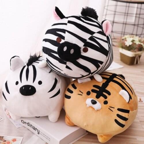 Dropshipping Soft Plush Printed Fat Round Tiger Toy Stuffed Tiger pattern Throw pillow Zebra stripe Pig Throw Pillow Bed Cushion