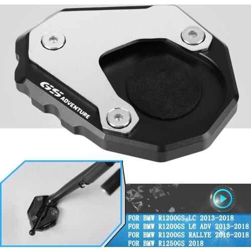 R1250GS 2018 Motorcycle Kickstand For BMW R1200GS Rallye R 1200 GS LC Adventure 2016-2018 CNC Side Stand Enlarge Extension Parts