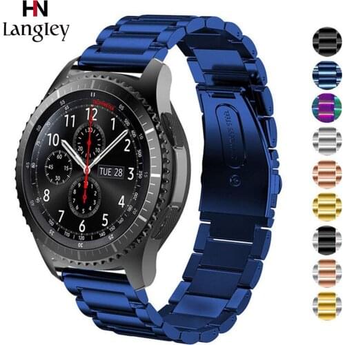 Stainless Steel Watchband For Samsung GearS2/S3 Classic Frontier Straps 20 22mm galaxy Watch 42mm 46mm Active2 Huawei2 Wristband
