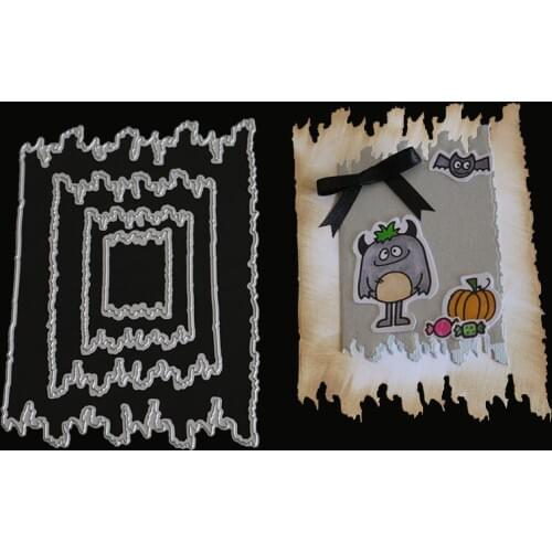 Cutting Dies Rectangle Metal for Scrapbooking Stencil Craft Embossing Rectangle Dies Background Embossing Decorative Crafts DIY