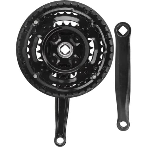 High Carbon Steel Crankset Crank 24-34-42T with Chains Cover for Variable Speed Mountain Bike