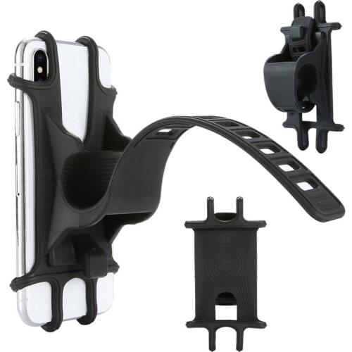 Silicone Bike Phone Mount Motorcycle Mobile Phone Holder Mount Bicycle Handlebar Stroller Cell Phone Holder Buckle Stand