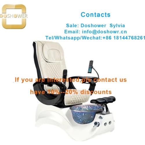 Pedicure glass bowl of spa chair with luxury massage function for hot sale pedicure chair