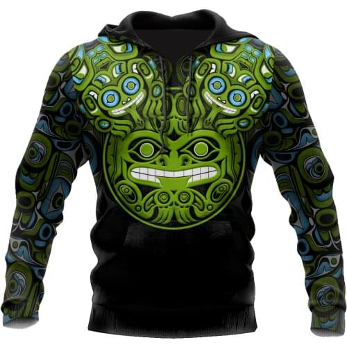 Wealthy Frog - Native Indian 3D Printed Unisex Hoodie Men Sweatshirt Streetwear Zip Pullover Casual Jacket Tracksuit KJ0270