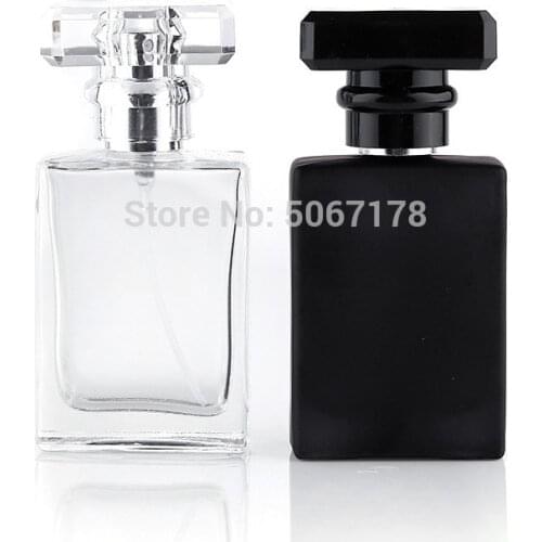 High Class 30ml Clear/Black Glass Empty Bottle Sprayable Enough Spray Bottle Odor Travel Size Portable Reuse Perfume Bottle