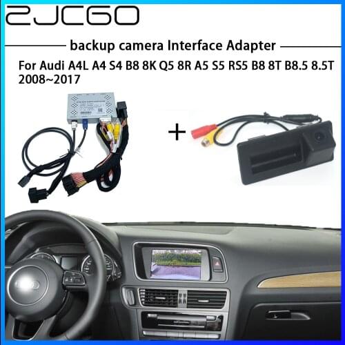 ZJCGO HD Reversing Rear Camera For Audi A4L A4 S4 B8 8K Q5 8R A5 S5 RS5 B8 8T Interface Adapter Backup Display Improve Decoder