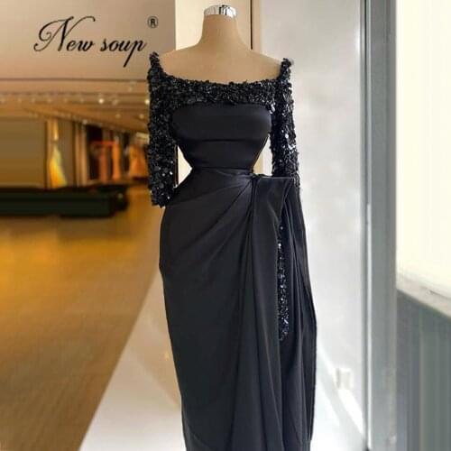 Robe De Soiree Formal Celebrity Dresses Dubai Design Sequins Evening Gowns Robes Arabic Floor Length Plus Size Prom Party Dress