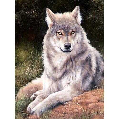 Animal Wolf DIY Embroidery 11CT Cross Stitch Kits Craft Needlework Set Printed Canvas Cotton Thread Home Decoration Design