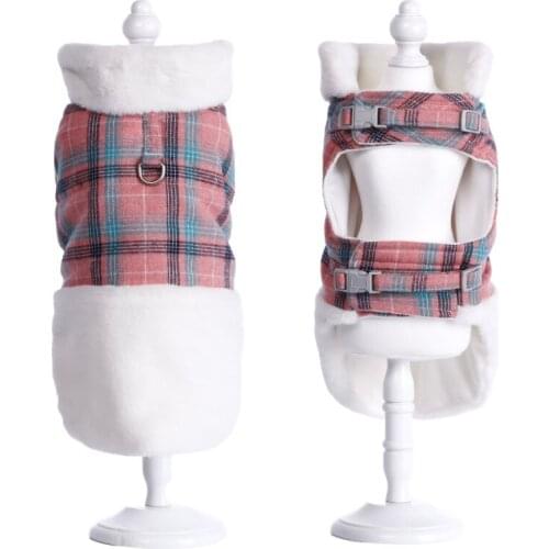 Winter Pet Clothes Cat Dog Clothes For Small Dogs Lattice Fleece Keep Warm Dog Clothing Coat Jacket Sweater Pet Costume For Dogs