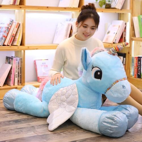 1pc 50/60/90cm Kawaii Unicorn Plush Toys Giant Stuffed Animal Horse Toys for Children Soft Doll Home Decor Lover Birthday Gift