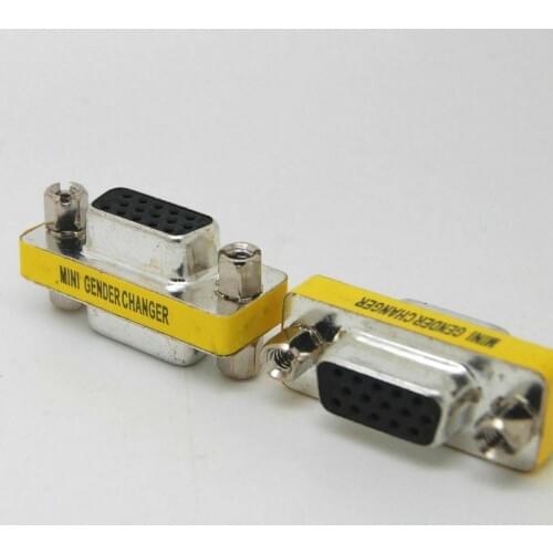 10pcs 15 Pin HD SVGA VGA Female to VGA Female F/F gender changer adapter 15PIN