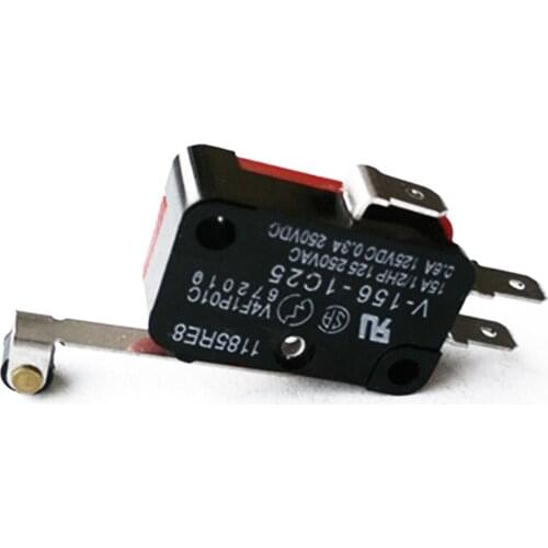 10pcs V-156-1C25 Micro Switch Limit Switch Mayitr Long Hinge Roller Momentary SPDT Snap Action Red Black