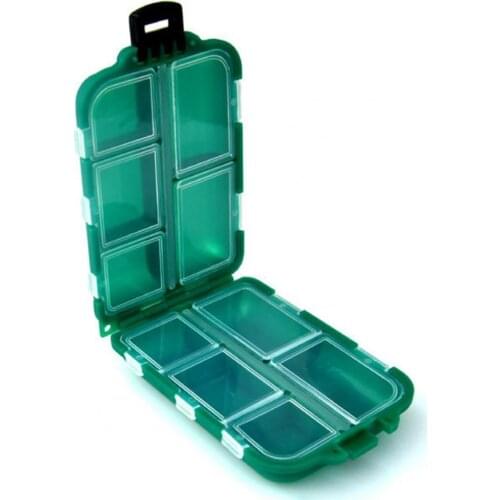 10 Slots Mini Plastic Fishing Lure Hook Case Tackle Box Storage Case Portable Tackle Multifunctional Organizer Fishing Boxes