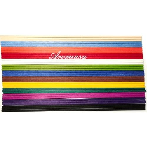 100pc No fire Scented Fibre Rattan 11 Color Reed Diffuser Replacement Refill Sticks Aroma Essential Oil Air Freshener Decorative