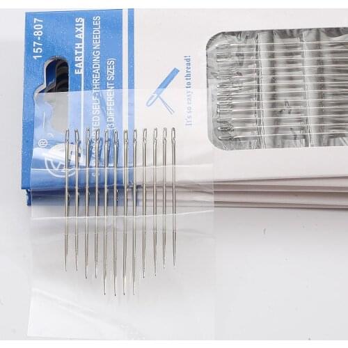 12pcs 3.6/3.8/4.2cm Sewing Needle Blind Stainless Steel Rear Pin Side Opening Pin DIY Craft Darning Tool