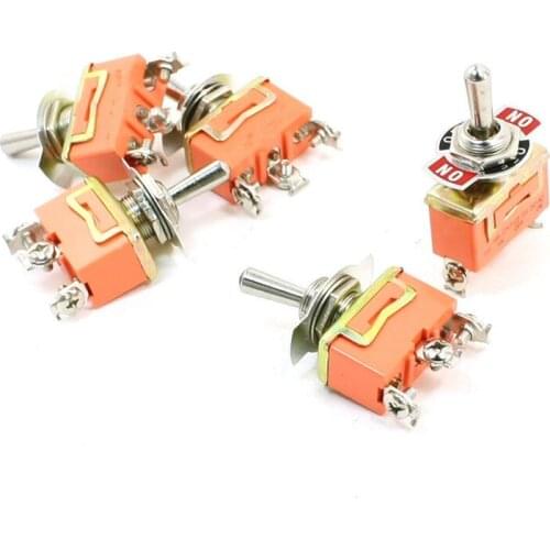 2pcs ON-OFF-ON SPDT 3 Position Locking Rocker Toggle Switch AC 250V 15A