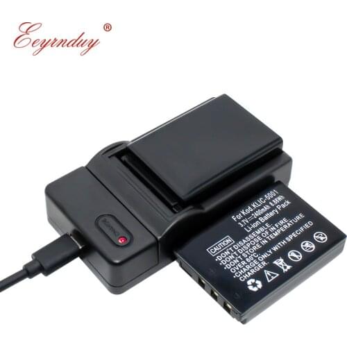 2x KLIC-5001 DB-L50 Battery + 1pcs Charger For Kodak DX6490 DX7630 P880 Z760 Z7590 Digital Cameras