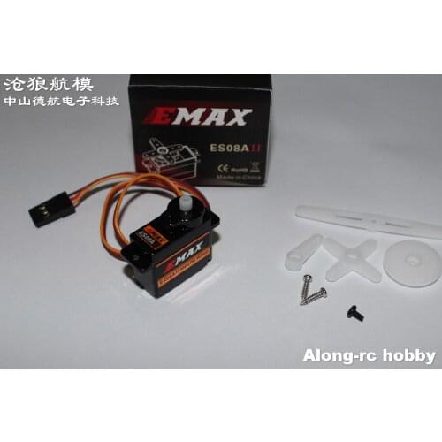 FREE SHIPPING 4pcs RC PLANE SPARE PART EMAX ES08AII 08A 8g 8.5g servo for helicopter hobby plane /RC model/airplane