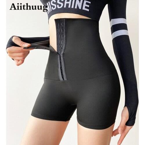 Aiithuug Super High Waist Corset Shorts for Women with Adjustable Body Shaping Waist Cincher Corset Yoga Pants Gym Workout