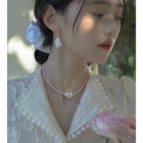 AtF Baroque Pearl Drop Earrings 14k Gold Filled Clasp New Personality Handcrafts High Quality For Women