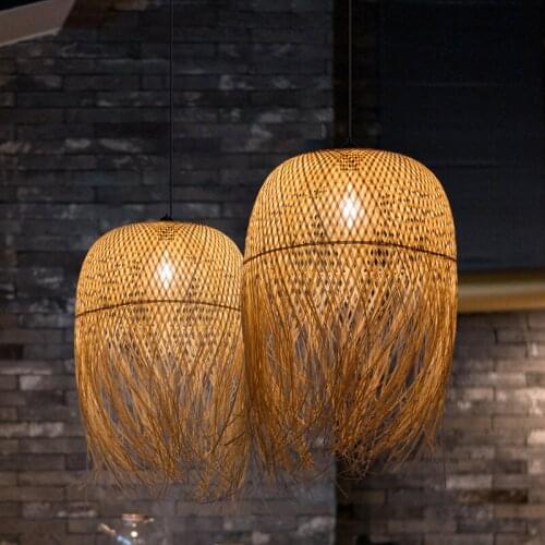 Southeast Asia Bamboo Chandelier Lights Japanese Zen Bamboo Pendant Lamp Led Hanging Lamp Home Decor Luminaire Suspendu Fixture