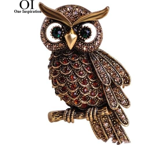 OI Large Bird Owls Vintage Brooches Antiques Bouquet Owl Hijab Pin Up Designer Wedded Broach Scarf Clips Jewelry Fleur De Lis