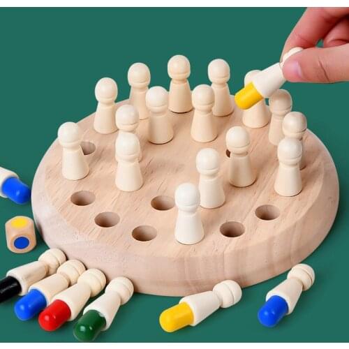 Classic Kids Memory Chess Game Developing Compete Learning Homeschool Supplies Educational Children Montessori Wooden Toys Gift