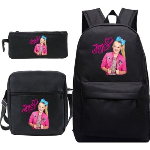 Jojo Siwa Starry Sky Backpack 3pcs/Set Mochila Boy Girl School Bag with Crossbody Bag Pen Bag Women Travel Bag Laptop Satchel