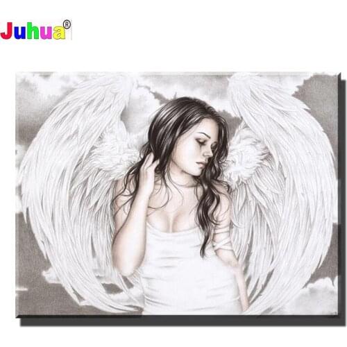 Sad angel girl diamond painting full square round diamond embroidery mosaic New arrivals gift 5d diy home decoration