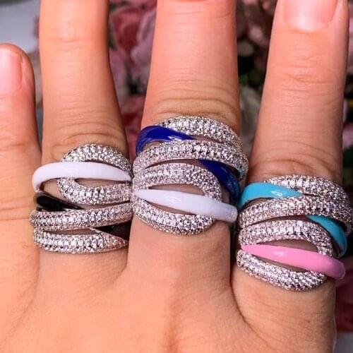 ACCKINxclusive Clouds Life Tree Colorful CZ Stacks Rings for Women Finger Rings Beads Charm Ring Bohemian Beach Jewelry 2019