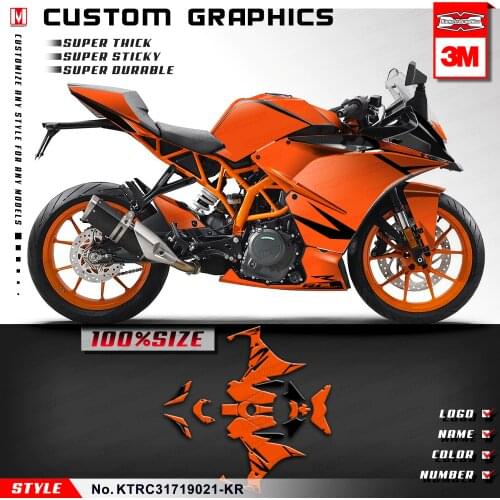 KUNGFU GRAPHICS Custom Stickers for RC 125 200 250 390 2014 2015 2016 2017 2018 2019 2020, Orange Black