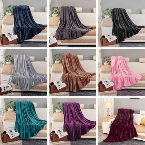 Light Thin Mechanical Wash flannel Blanket Plaids super warm soft blankets throw on Sofa/Bed/ Travel patchwork solid Bedspread