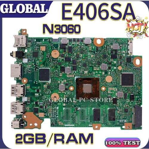 KEFU Motherboards E406S Laptop motherboard for ASUS E406SA E406SAS 100% TEST original mainboard 64G/SSD N3060 2GB/RAM