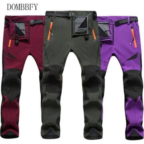 Men Women Waterproof Softshell Winter Outdoor Waterproof Trousers Sport Camping Trekking Cycling Ski Fleece Hiking Tactical Pant