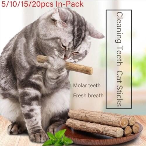MZHQ 5pcs In-Packing 12*0.8cm Pure Natural Catnip Pet Toy Molar Toothpaste Branch Cleaning Teeth Fruit Snacks Cat Stick