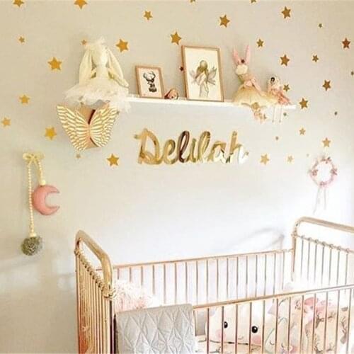 Black Gold And Sliver Stars Wall Sticker DIY For Kids Rooms Baby Nursery Bedroom Home Decoration Removable Mural Decor Supplies