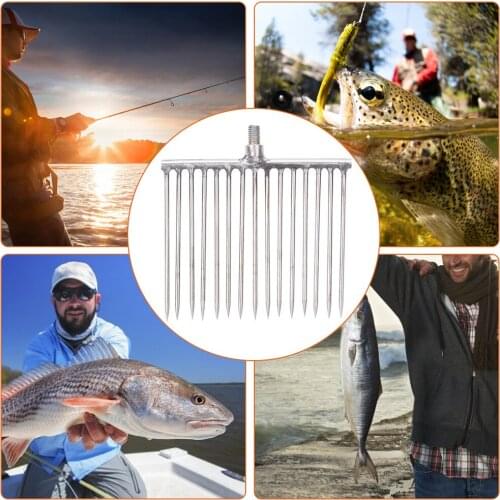 Brandnew Stainless Steel 15 Prongs Harpoon Gig Gaff Hook Barb Fish Spear For Outdoor Fishing Tackle Small And Hard Light