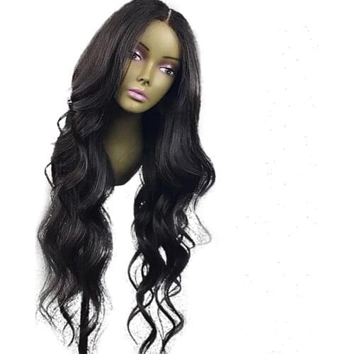 Human Hair Glueless Lace Front Lace Front Wig style Brazilian Hair Wavy Natural Wave Wig 130% Density 10-24 inch with Baby Hair