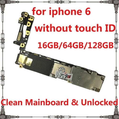 Full chips for iphone 6 motherboard with clean icloud 16gb 64gb 128gb original unlocked mainboard with / No touch ID Logic board