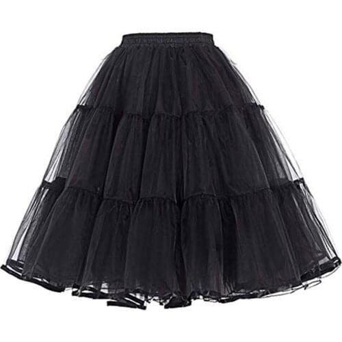 Summer Petticoats Puffy Organza Skirt Retro Vintage Dress Underskirts Women Hoops Plus Size Dance Crinoline Petticoat White