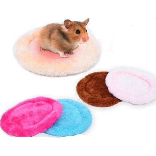 Warm Round Hamster Bed Pad Velvet Sleep Mat House Pad Squirrel Hedgehog Rabbit Chinchilla Bed Mat House Nest Hamster Accessories