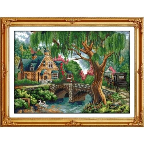 In the Woods Chinese Printed Fabric Cross Stitch Kits 14CT 11CT Embroidery Needlework Set Handmade Sewing Crafts Home Decoration